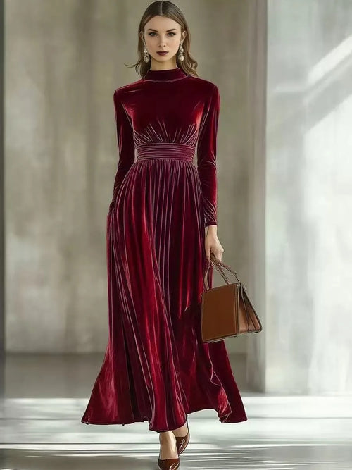 Casual Long Sleeve Dress for Women, Midi Length